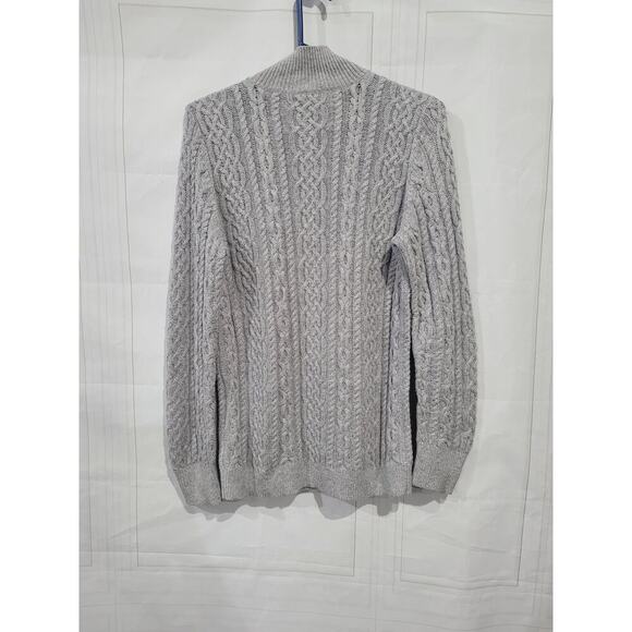 Talbots SZ M Sweater Mock Neck Cable Knit Cotton Angora Rabbit Hair Classic - Picture 5 of 7